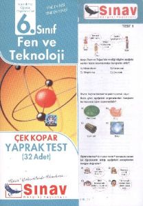 Sınav 6. Sınıf Fen ve Teknoloji Çek Kopar Y.T.                                                                                                                                                                                                                 